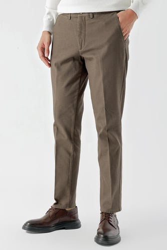 Morven Erkek Haki Pamuk Yan Cep Dynamic Fit Chino Pantolon
