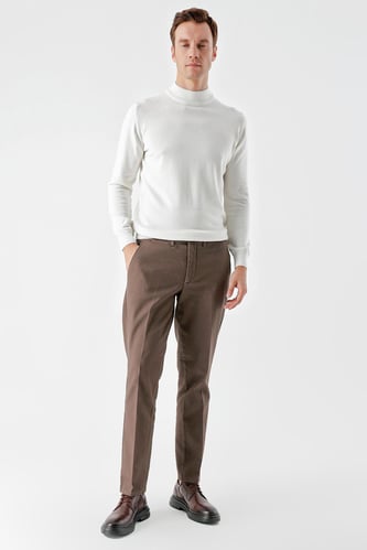 Morven Erkek Haki Pamuk Yan Cep Dynamic Fit Chino Pantolon