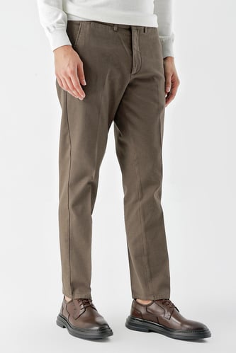 Morven Erkek Haki Pamuk Yan Cep Dynamic Fit Chino Pantolon
