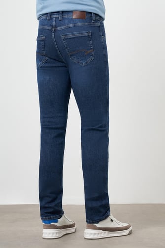 Morven Erkek Mavi Denim 5 Cep Dynamic Fit Jean Kot Pantolon