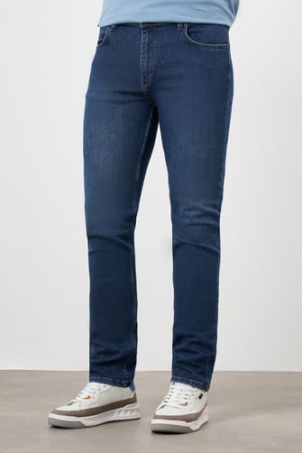 Morven Erkek Mavi Denim 5 Cep Dynamic Fit Jean Kot Pantolon