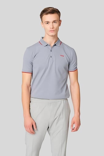 Hugo Slim Fit Polo Yaka Erkek T-Shirt Gri