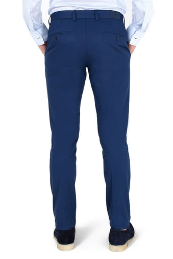  Morven Erkek Lacivert Pamuklu Slim Fit Yan Cep Keten Pantolon