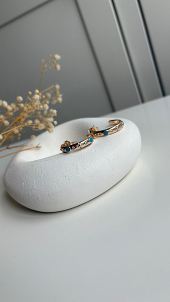 Blue stone küpe