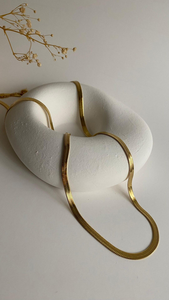Gold ezme çelik kolye 60 cm.