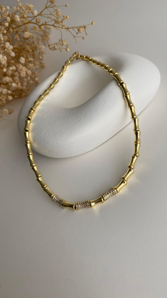 Gold taşlı kolye