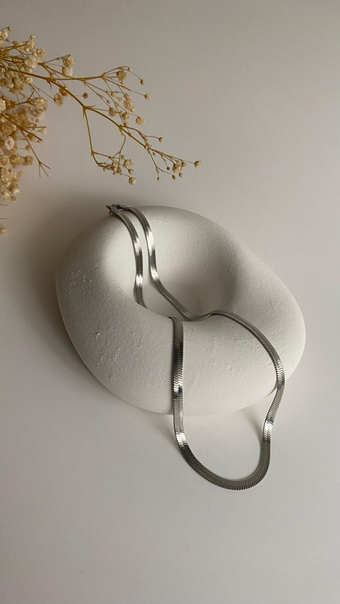 Silver ezme çelik kolye 40 cm.