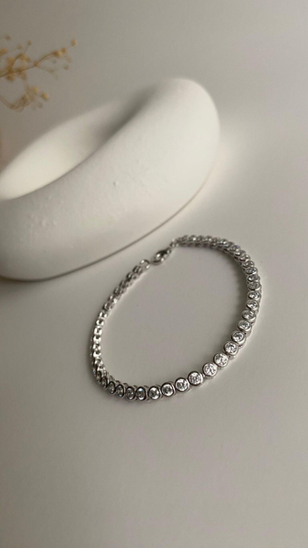 Silver yuvarlak premium su yolu bileklik