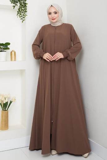 Medine İpeği Mevlana Kahverengi Ferace