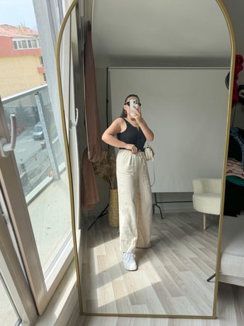 Beli Lastikli Keten Pantolon