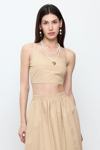 Bej %100 COTTON ASKILI CROP