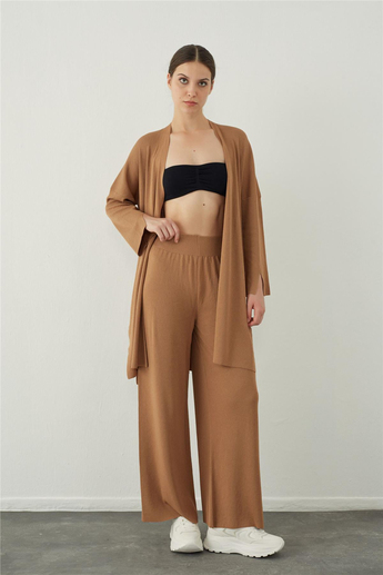 Camel Boru Paça Basic Triko Pantolon