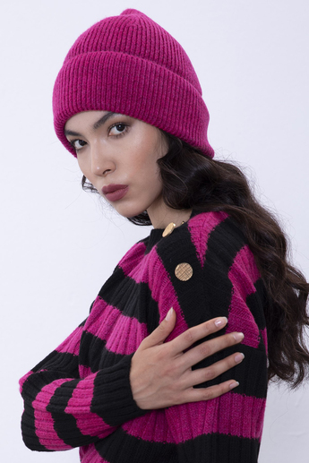 Magenta Knit Beanie SWH4573FU
