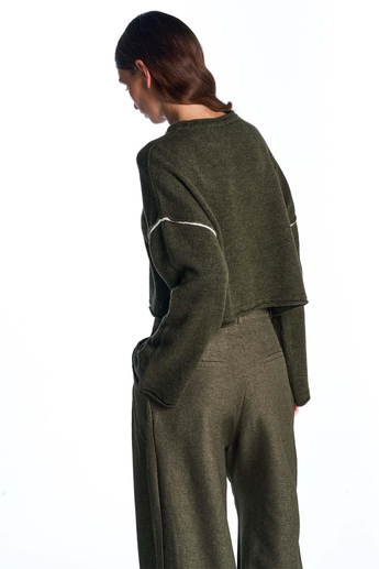 Haki Basic Triko Kazak