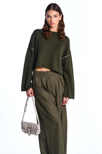 Haki Basic Triko Kazak