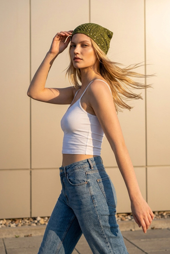 Haki Örgü Bandana 2