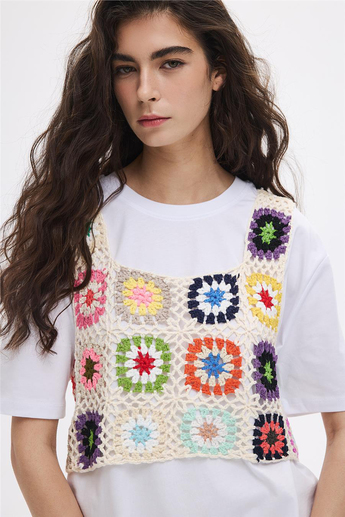Renkli Patchwork Bluz