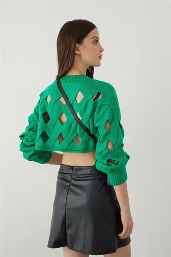 Leather look mini skirt with pocket detail