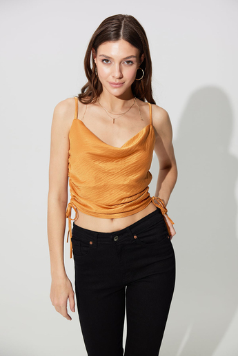 Tan Pleated Strappy Bustier SS23CT4735TA