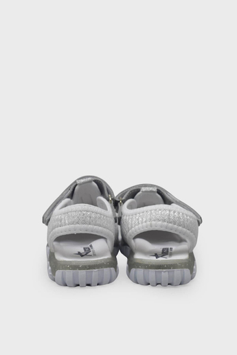 Arzen Unisex Çocuk Cırtlı Sandalet Beyaz Gümüş ARZ2025-05