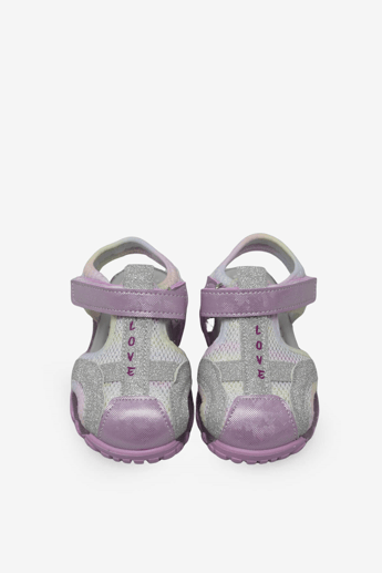 Arzen Unisex Çocuk Cırtlı Sandalet Pembe Beyaz ARZ2025-05