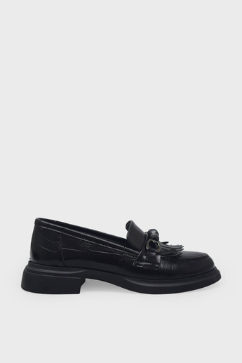 Beety Kadın Deri Loafer Siyah Kroko AKYN247.4090