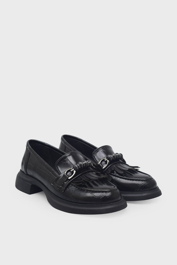 Beety Kadın Deri Loafer Siyah Kroko AKYN247.4090