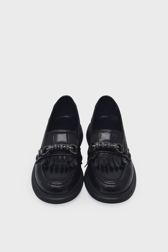 Beety Kadın Deri Loafer Siyah Kroko AKYN247.4090