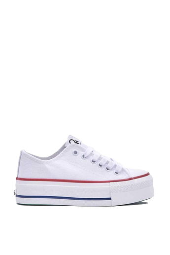 Benetton Kadın Yarım Converse Spor Ayakkabı Beyaz BN-30935