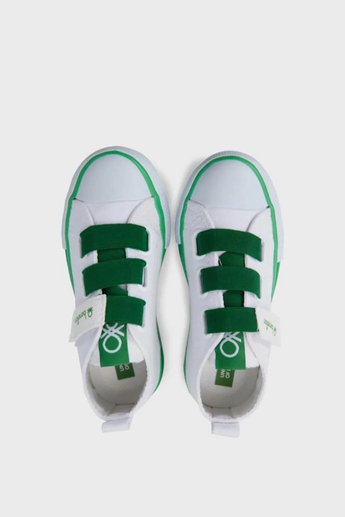 Benetton Unisex Çocuk Cırtlı Converse Beyaz Yeşil BN-30649P