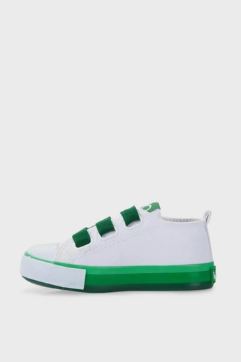 Benetton Unisex Çocuk Cırtlı Converse Beyaz Yeşil BN-30649P