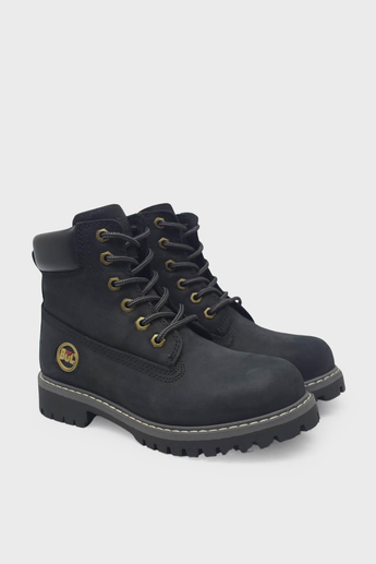 Bulldozer Unisex Cat Stil Deri Bot Nubuk Siyah BUL-240202