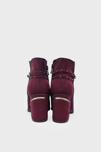 Caprito Kadın Topuklu Bot Süet Bordo CPRT-K18105