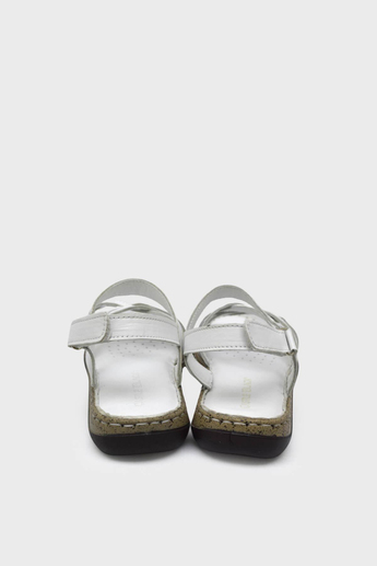 Castle Black Kadın Casual Deri Sandalet Beyaz CB22337