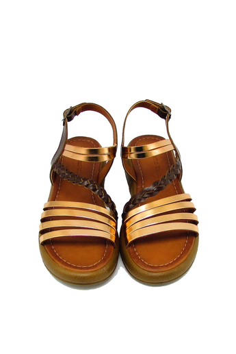 Castle Black Kadın Casual Deri Sandalet Kahve CB10014