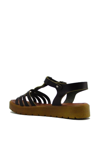 Castle Black Kadın Casual Deri Sandalet Siyah CB10000