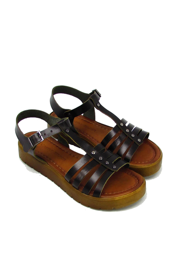 Castle Black Kadın Casual Deri Sandalet Siyah CB10000