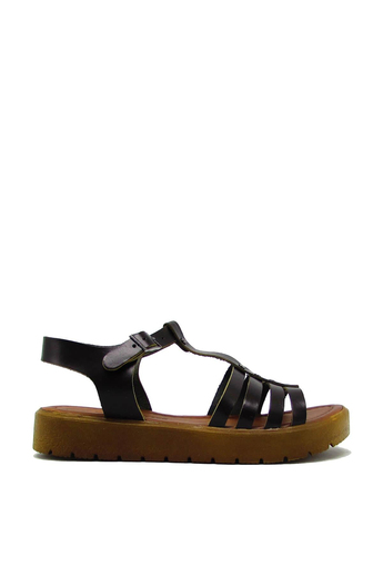 Castle Black Kadın Casual Deri Sandalet Siyah CB10000