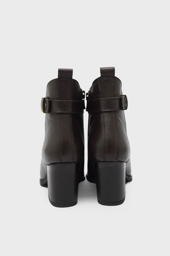 Castle Black Kadın Topuklu Deri Bot Kahve CB86608