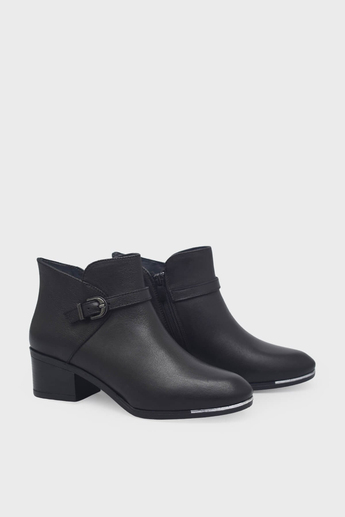 Castle Black Kadın Topuklu Deri Bot Siyah CB87506
