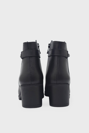 Castle Black Kadın Topuklu Deri Bot Siyah CB92157