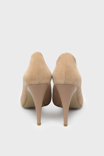 Esstii Kadın Yüksek Topuklu Stiletto Ayakkabı Süet Pudra EST100