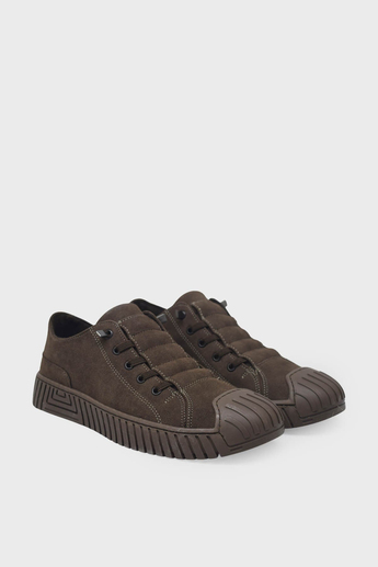 Gamelu Unisex Yazlık Tekstil Sneakers Kahverengi Nubuk GML2023-02