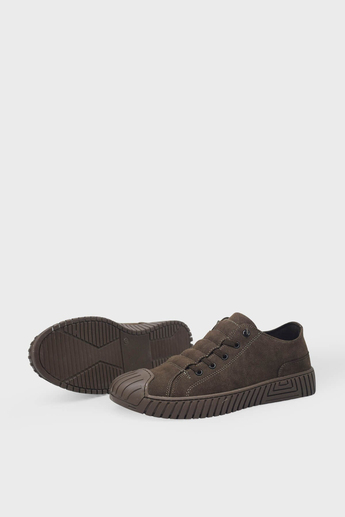 Gamelu Unisex Yazlık Tekstil Sneakers Kahverengi Nubuk GML2023-02