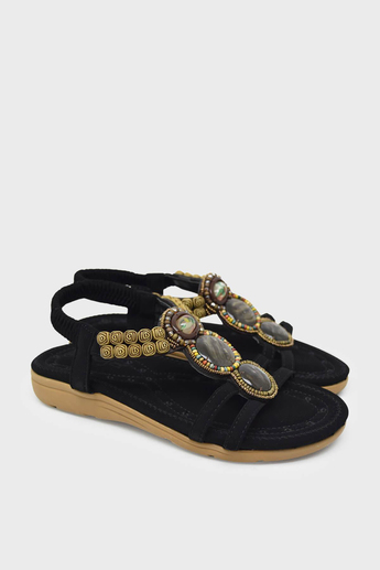 Guja Kadın Günlük Taşlı Sandalet Siyah BLG120-16