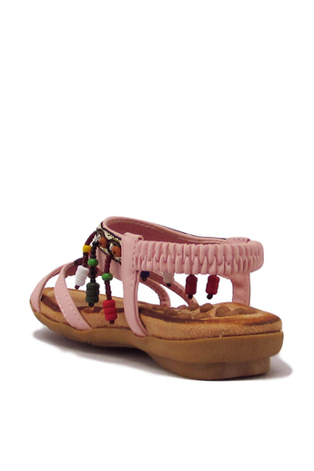 Guja Kız Çocuk Lastikli Boncuklu Sandalet Pembe G22Y154