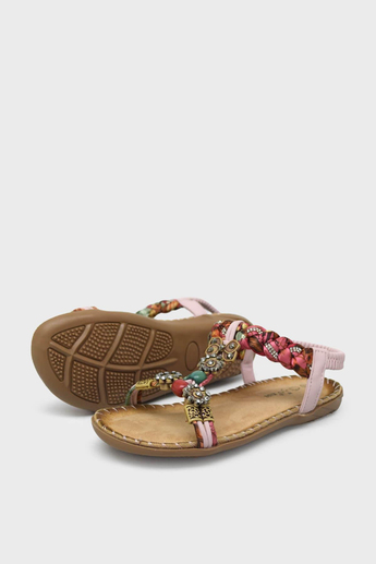 Guja Kız Çocuk Taş Detaylı Günlük Sandalet Pembe BLG23Y157-6