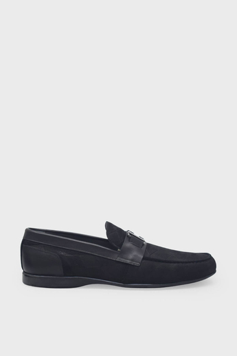 Kanuga Erkek Loafer Deri Ayakkabı Siyah Nubuk K-FSC3286