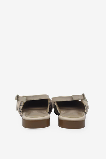 Kanuga Kadın Arkası Açık Babet Bej Desenli SNYR105