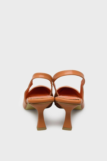 Kanuga Kadın Arkası Açık Sivri Burun Topuklu Ayakkabı Turuncu BB2023-17